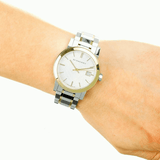Buy Shop Burberry The City Silver Dial Two Tone Steel Strap Watch for Women - BU9214 USA Online