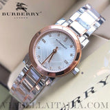 Buy Shop Burberry The City Silver Dial Two Tone Steel Strap Watch for Women - BU9214 USA Online