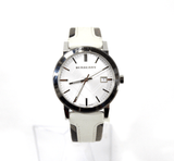 Buy Shop Burberry The City Silver Dial White Leather Strap Watch for Women - BU9019 USA Online