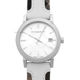 Buy Shop Burberry The City Silver Dial White Leather Strap Watch for Women - BU9019 USA Online