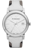 Buy Shop Burberry The City Silver Dial White Leather Strap Watch for Women - BU9019 USA Online