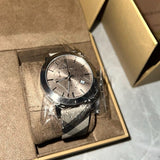 Buy Shop Burberry The City Smoke Dial Checked Brown Leather Strap Watch for Men - BU9358 USA Online