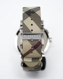 Buy Shop Burberry The City Smoke Dial Checked Brown Leather Strap Watch for Men - BU9358 USA Online