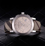Buy Shop Burberry The City Smoked Brown Dial Brown Leather Strap Watch for Men - BU9361 USA Online