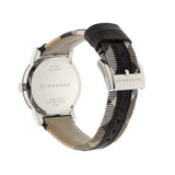 Buy Shop Burberry The City White Dial Black Haymarket Leather Strap Watch for Women - BU9150 USA Online