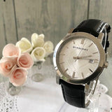 Buy Shop Burberry The City White Dial Black Leather Strap Watch for Men - BU9008 USA Online
