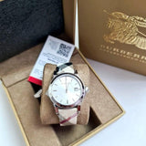 Buy Shop Burberry The City White Dial Brown Leather Strap Watch for Women - BU9113 USA Online