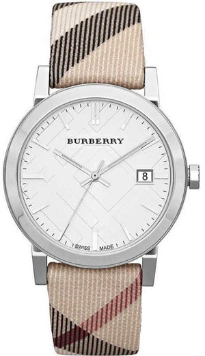 Buy Shop Burberry The City White Dial Brown Leather Strap Watch for Women - BU9113 USA Online