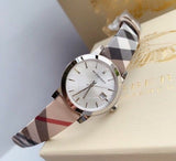 Burberry The City White Dial Brown Leather Strap Watch for Women - BU9113