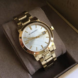 Buy Shop Burberry The City White Dial Gold Steel Strap Watch for Women - BU9103 USA Online