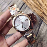 Buy Shop Burberry The City White Dial Gold Steel Strap Watch for Women - BU9103 USA Online
