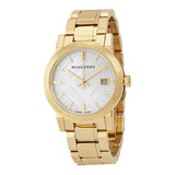 Buy Shop Burberry The City White Dial Gold Steel Strap Watch for Women - BU9103 USA Online