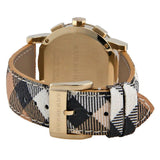 Buy Shop Burberry The City White Dial Haymarket Beige Leather Strap Watch for Women - BU9752 USA Online