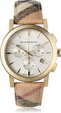 Buy Shop Burberry The City White Dial Haymarket Beige Leather Strap Watch for Women - BU9752 USA Online