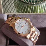 Buy Shop Burberry The City White Dial Rose Gold Steel Strap Watch for Women - BU9004 USA Online