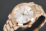 Buy Shop Burberry The City White Dial Rose Gold Steel Strap Watch for Women - BU9004 USA Online