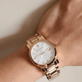 Buy Shop Burberry The City White Dial Rose Gold Steel Strap Watch for Women - BU9004 USA Online