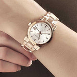 Buy Shop Burberry The City White Dial Rose Gold Steel Strap Watch for Women - BU9004 USA Online