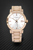 Burberry The City White Dial Rose Gold Steel Strap Watch for Women - BU9004