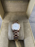 Buy Shop Burberry The City White Dial Rose Gold Steel Strap Watch for Women - BU9204 USA Online