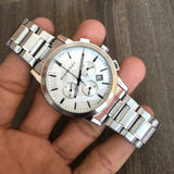 Buy Shop Burberry The City White Dial Silver Steel Strap Watch for Men - BU9750 USA Online