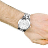 Buy Shop Burberry The City White Dial Silver Steel Strap Watch for Men - BU9750 USA Online