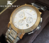 Buy Shop Burberry The City White Dial Two Tone Steel Strap Watch for Men - BU9751 USA Online