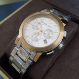 Buy Shop Burberry The City White Dial Two Tone Steel Strap Watch for Men - BU9751 USA Online