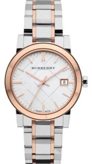 Buy Shop Burberry The City White Dial Two Tone Steel Strap Watch for Women - BU9105 USA Online