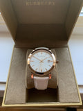 Buy Shop Burberry The City White Dial White Leather Strap Watch for Women - BU9012 USA Online