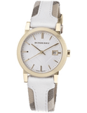 Buy Shop Burberry The City White Dial White Leather Strap Watch for Women - BU9015 USA Online