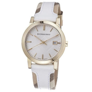 Buy Shop Burberry The City White Dial White Leather Strap Watch for Women - BU9015 USA Online