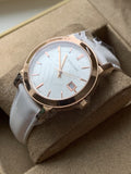 Buy Shop Burberry The City White Dial White Leather Strap Watch for Women - BU9108 USA Online