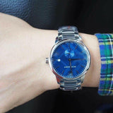 Buy Shop Burberry The Classic Blue Dial Silver Steel Strap Watch for Men - BU10007 USA Online