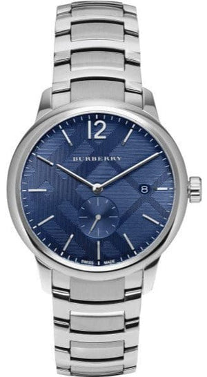 Buy Shop Burberry The Classic Blue Dial Silver Steel Strap Watch for Men - BU10007 USA Online