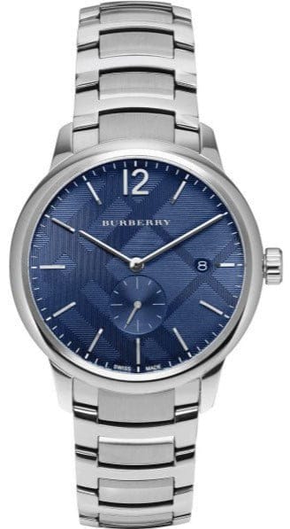 Buy Shop Burberry The Classic Blue Dial Silver Steel Strap Watch for Men - BU10007 USA Online