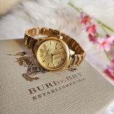 Buy Shop Burberry The Classic Champagne Dial Gold Steel Strap Watch for Women - BU10109 USA Online