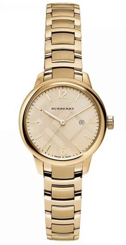 Buy Shop Burberry The Classic Champagne Dial Gold Steel Strap Watch for Women - BU10109 USA Online