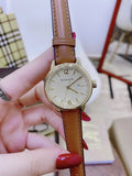 Buy Shop Burberry The Classic Champagne Gold Dial Brown Leather Strap Watch for Women - BU10101 USA Online