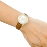 Buy Shop Burberry The Classic Champagne Gold Dial Brown Leather Strap Watch for Women - BU10101 USA Online