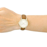 Buy Shop Burberry The Classic Champagne Gold Dial Brown Leather Strap Watch for Women - BU10101 USA Online