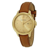 Buy Shop Burberry The Classic Champagne Gold Dial Brown Leather Strap Watch for Women - BU10101 USA Online