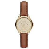Buy Shop Burberry The Classic Champagne Gold Dial Brown Leather Strap Watch for Women - BU10101 USA Online