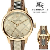 Buy Shop Burberry The Classic Gold Dial Brown Leather Strap Watch for Women - BU10114 USA Online