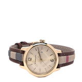 Buy Shop Burberry The Classic Gold Dial Brown Leather Strap Watch for Women - BU10114 USA Online