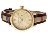 Buy Shop Burberry The Classic Gold Dial Brown Leather Strap Watch for Women - BU10114 USA Online