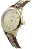 Buy Shop Burberry The Classic Gold Dial Brown Leather Strap Watch for Women - BU10114 USA Online