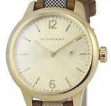 Buy Shop Burberry The Classic Gold Dial Brown Leather Strap Watch for Women - BU10114 USA Online