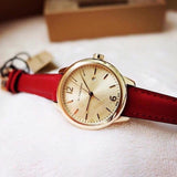 Buy Shop Burberry The Classic Gold Dial Red Leather Strap Watch for Women - BU10102 USA Online