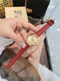 Buy Shop Burberry The Classic Gold Dial Red Leather Strap Watch for Women - BU10102 USA Online
